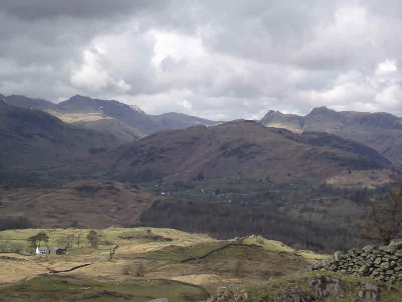 The Langdales from Black Crag 